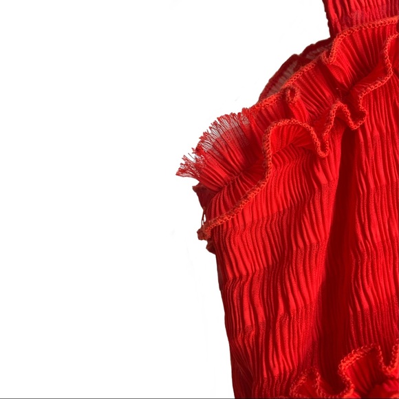 Gianni Bini Snyder red ruffle striped midi dress - Picture 6 of 6